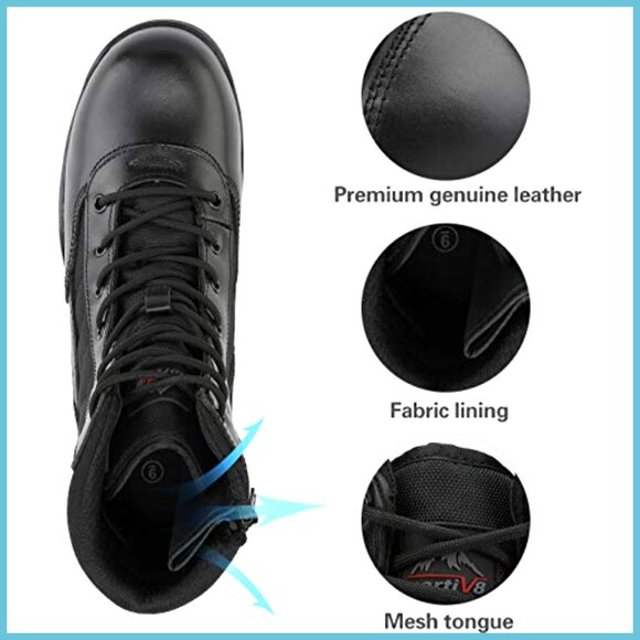 Steel Toe Work Boots Slip Resistant Leather Industrial Construction